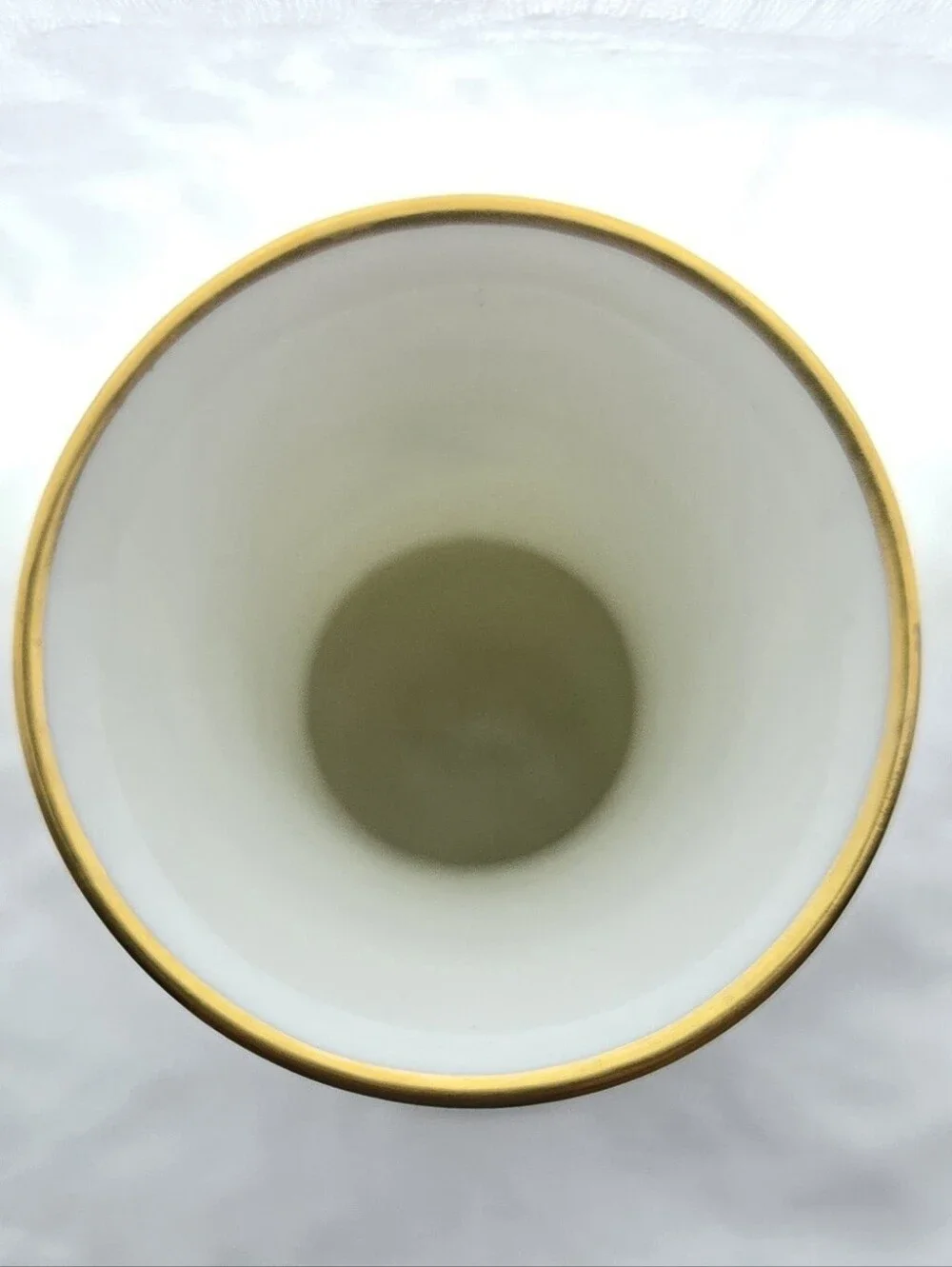 Vienna Augarten Bulbous Bud Vase (Scattered Vine Leaves w/ Gold trimmed rim)